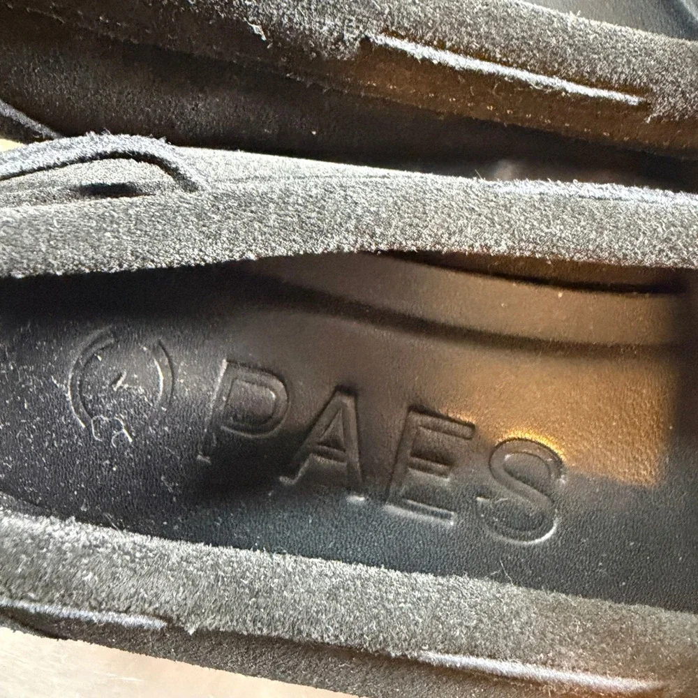 PAES Moccasin Loafers Size 250 / US Size 8-8.5 Black Suede Fringe Tassel Slip On